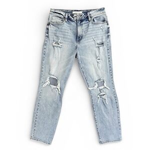 Eunina Tory Super High Rise Mom Jeans Crop Light Wash Size 9